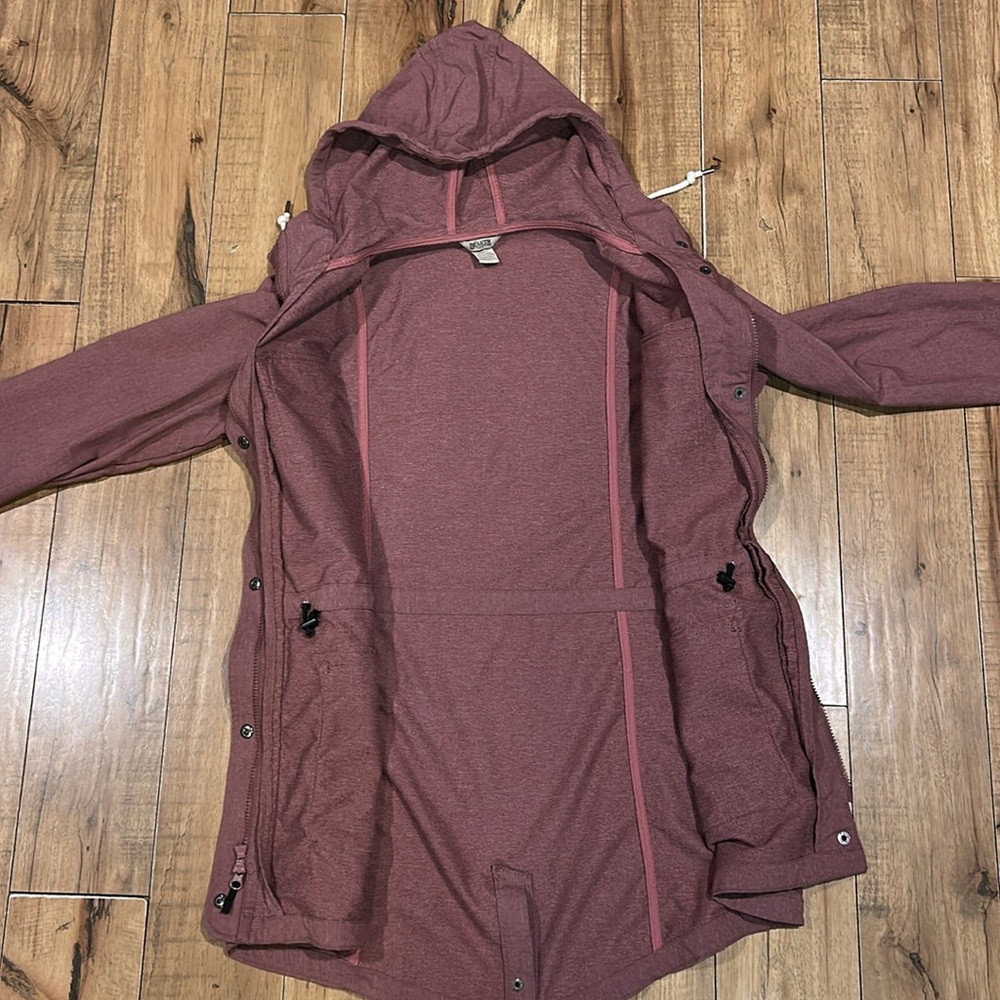 Women's Hooded Parka Jacket - Burgundy - Picture 11 of 11